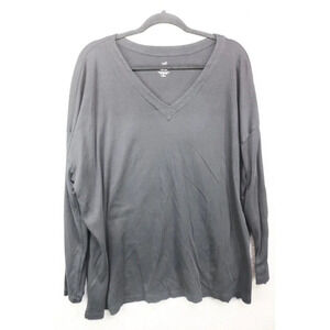 J.Jill Simply Supima Black V-Neck Long Sleeve Tunic-Size 2X